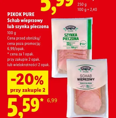 Schab wieprzowy Pikok Pure promocja w Lidl