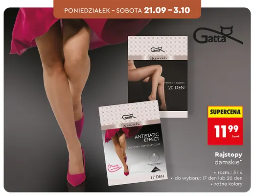 Rajstopy damskie 17 den Gatta promocja w Biedronka