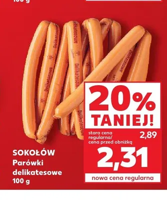 Parówki delikatesowe Sokołów promocja w Kaufland