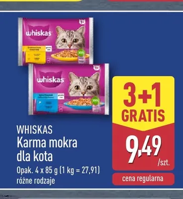 Karma mokra dla kota Whiskas 4-pak promocja w Aldi