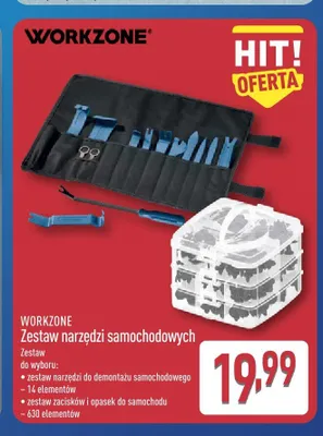 Zestaw narzędzi do demontażu samochodowego Workzone promocja w Aldi