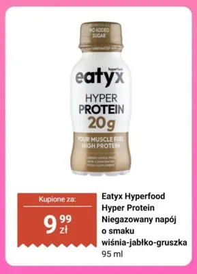 Napój niegazowany proteinowy Eatyx Hyperfood Hyper Protein o smaku wiśnia-jabłko-gruszka promocja w Biedronka