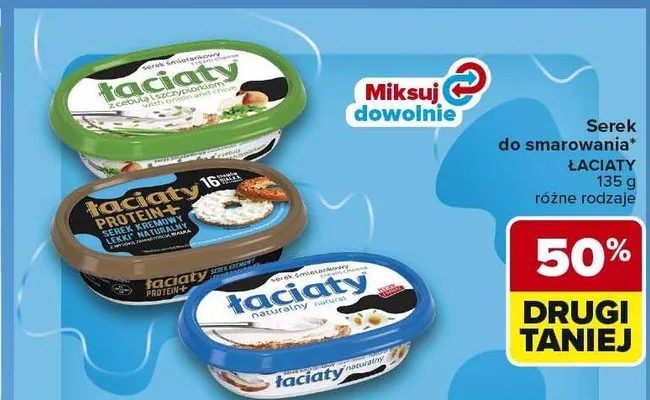 Serek do smarowania ŁACIATY z cebulą i szczypiorkiem promocja w Carrefour