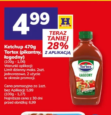 Ketchup łagodny Tortex promocja w Hitpol