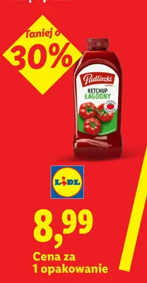 Ketchup łagodny Pudliszki promocja w Lidl