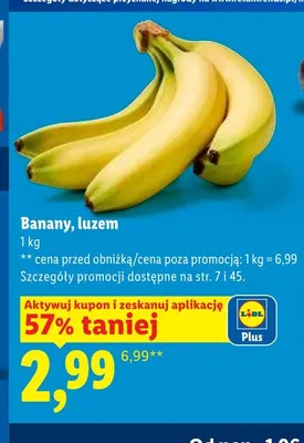 Banany luzem promocja w Lidl