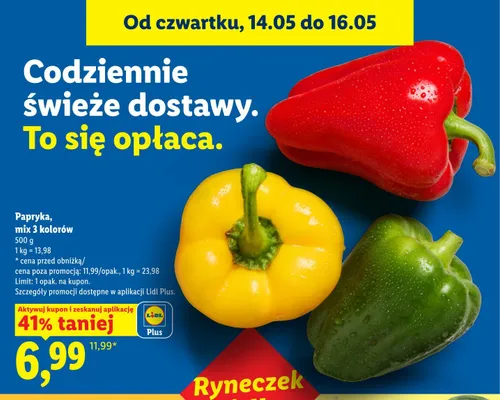 Papryka mix 3 kolorów promocja w Lidl