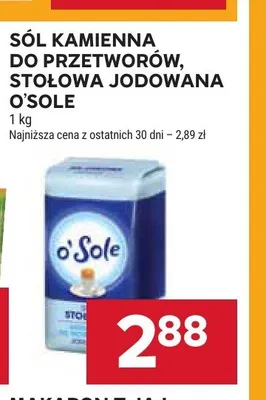Sól stołowa jodowana O'Sole promocja w Stokrotka