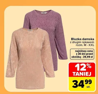 Bluzka damska z długim rękawem promocja w Carrefour