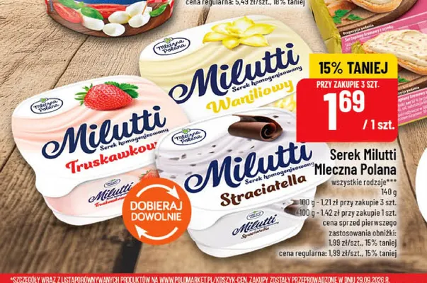 Serek Milutti straciatella Mleczna Polana promocja w POLOmarket