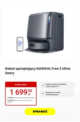 Robot sprzątający NARWAL Freo Z Ultra Szary promocja w Media Expert