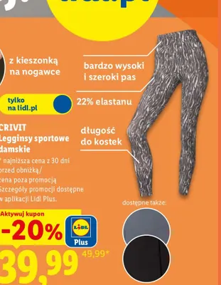 Legginsy sportowe damskie CRIVIT promocja w Lidl