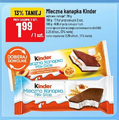 Mleczna kanapka Kinder Milk-Slice promocja w POLOmarket