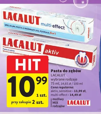 Pasta do zębów Lacalut sensitive promocja w Intermarche