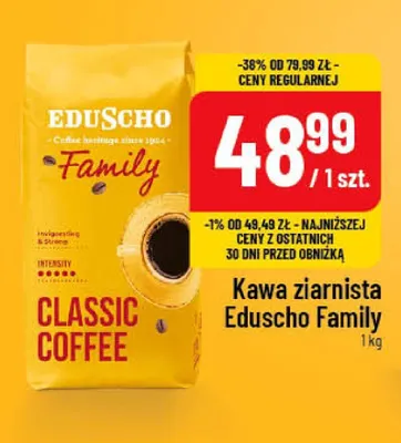 Kawa ziarnista Eduscho Family promocja w POLOmarket