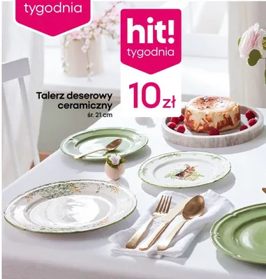 Talerz deserowy ceramiczny śr. 21 cm promocja w Pepco