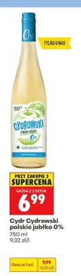 Cydr Cydrowski polskie jabłko 0% promocja w Biedronka
