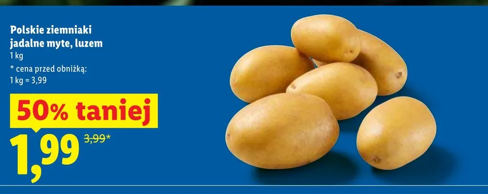 Ziemniaki jadalne myte, luzem promocja w Lidl