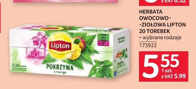 Herbata owocowo-ziołowa Lipton Pokrzywa promocja w Selgros