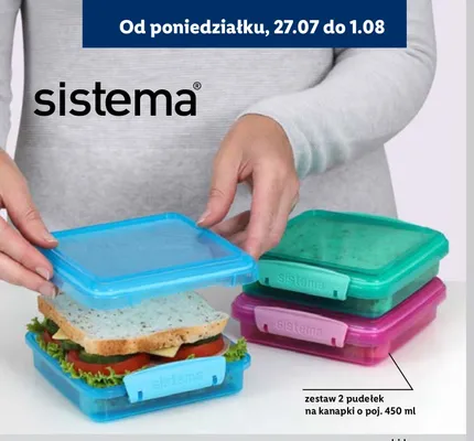 Zestaw 2 pudełek na kanapki Sistema promocja w Lidl