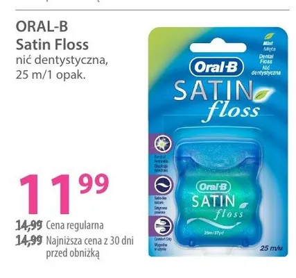 Nić dentystyczna ORAL-B Satin Floss nić dentystyczna promocja w Hebe