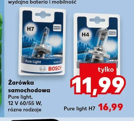 Żarówka samochodowa BOSCH Pure light H7 12V 60/55W promocja w Kaufland