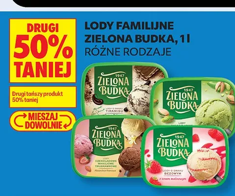 Lody familijne Zielona Budka o smaku Tiramisu promocja w Biedronka