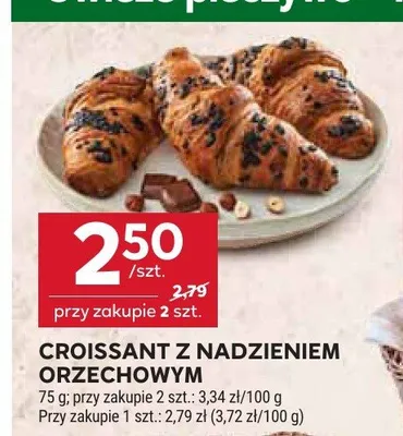 Croissant z nadzieniem orzechowym promocja w Stokrotka