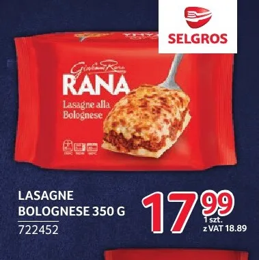 Lasagne bolognese Giovanni Rana promocja w Selgros