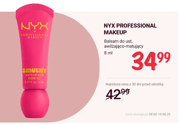 Balsam do ust nawilżająco-matujący NYX PROFESSIONAL MAKEUP promocja w Rossmann
