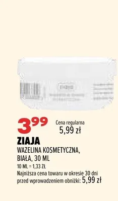 Wazelina kosmetyczna biała Ziaja promocja w Drogerie Natura