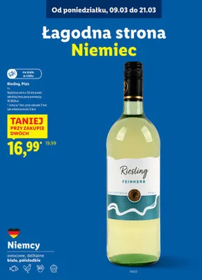 Wino Riesling Feinherb Pfalz promocja w Lidl
