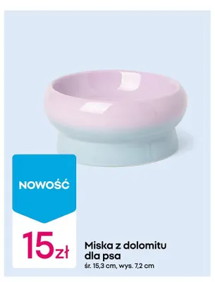 Miska z dolomitu dla psa śr. 15,3cm, wys. 7,2cm promocja w Pepco