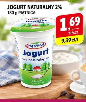 Jogurt naturalny Piątnica 2% promocja w emma MARKET