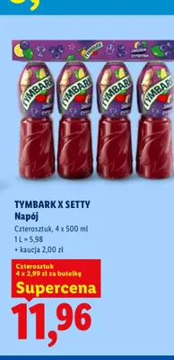 Napój jagoda cytryna Tymbark x Setty 4-pak 500 ml promocja w Lidl