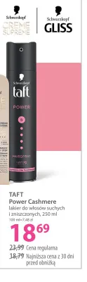 Lakier do włosów suchych i zniszczonych Power Cashmere Taft promocja w Hebe