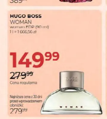 Woda perfumowana damska Hugo Boss Woman promocja w Drogerie Jawa