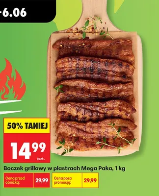 Boczek grillowy w plastrach Mega Paka promocja w Biedronka