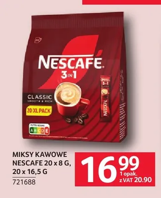 Kawa rozpuszczalna Miksy kawowe Nescafe 20x16,5 g promocja w Selgros