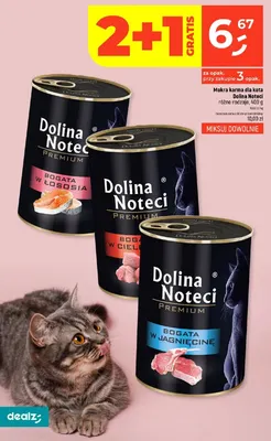 Mokra karma dla kota Dolina Noteci bogata w jagnięcinę promocja w Dealz