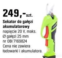 Sekator do gałęzi akumulatorowy promocja w OBI
