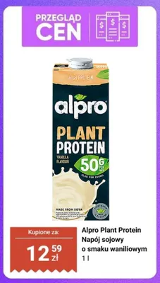 Napój sojowy o smaku waniliowym Alpro Plant Protein promocja w Biedronka