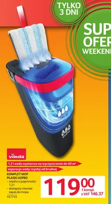 Komplet mop płaski H2PRO Vileda promocja w Selgros