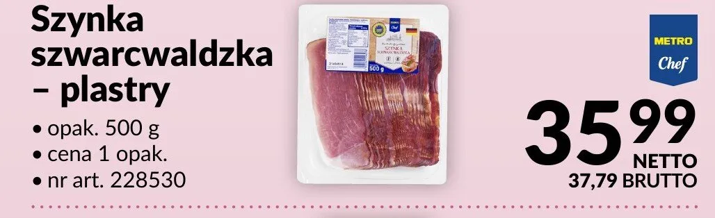 Szynka szwarcwaldzka - plastry promocja w Makro
