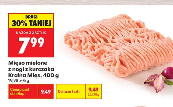Mięso mielone z nogi z kurczaka Kraina Mięs promocja w Biedronka