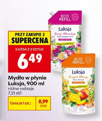 Mydło w płynie Luksja Świeża Marakuja promocja w Biedronka