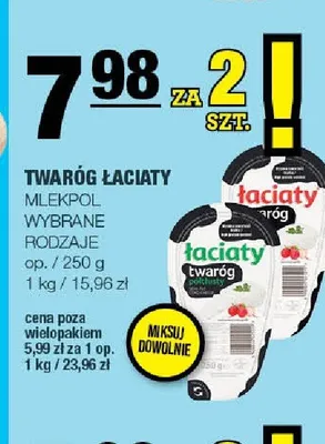 Twaróg Łaciaty Mlekpol promocja w SPAR