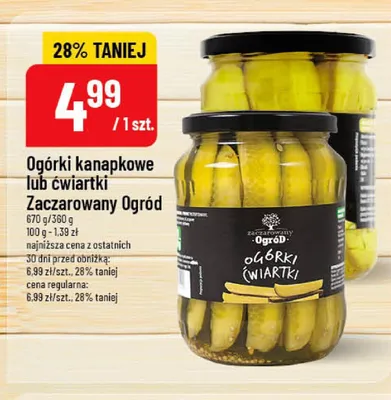 Ogórki ćwiartki Zaczarowany Ogród promocja w POLOmarket