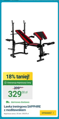 Ławka treningowa Sapphire z modlitewnikiem promocja w ERLI
