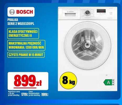Pralka Serie 2 WGE03201PL Bosch promocja w RTV EURO AGD